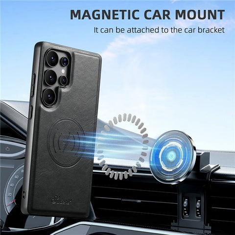 SUTENI H15 For Samsung Galaxy S25 Ultra Magnetic Case Detachable Card Holder Phone Cover