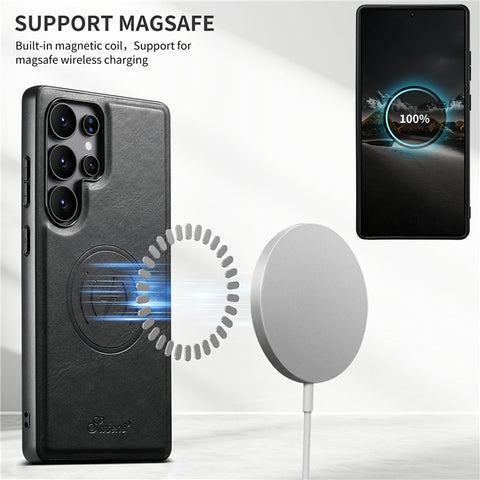 SUTENI H15 For Samsung Galaxy S25 Ultra Magnetic Case Detachable Card Holder Phone Cover