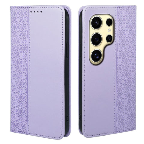 For Samsung Galaxy S24 Ultra Case Four Leaf Clover Leather Flip Phone Cover Stand Wallet