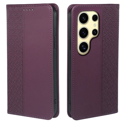 For Samsung Galaxy S24 Ultra Case Four Leaf Clover Leather Flip Phone Cover Stand Wallet