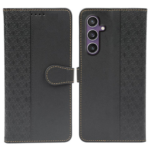 For Samsung Galaxy S23 FE Case Magnetic Clasp Four Leaf Clover Leather Phone Cover