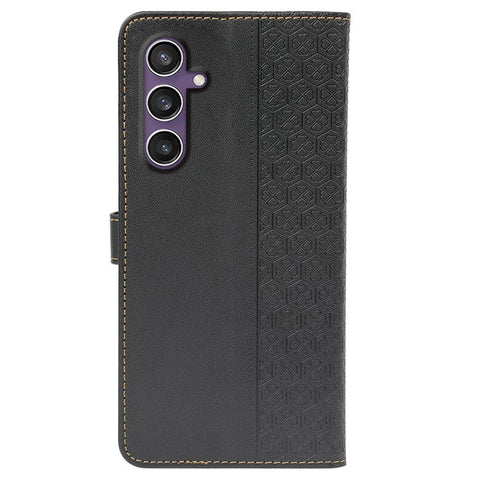 For Samsung Galaxy S23 FE Case Magnetic Clasp Four Leaf Clover Leather Phone Cover