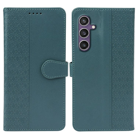 For Samsung Galaxy S23 FE Case Magnetic Clasp Four Leaf Clover Leather Phone Cover
