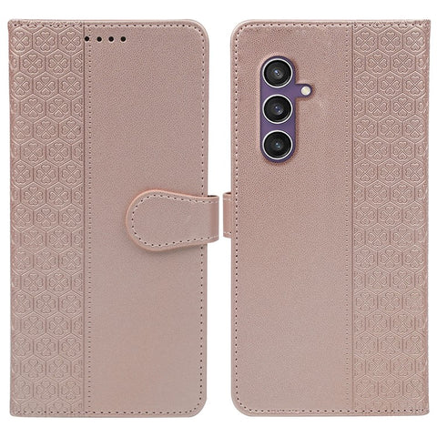 For Samsung Galaxy S23 FE Case Magnetic Clasp Four Leaf Clover Leather Phone Cover