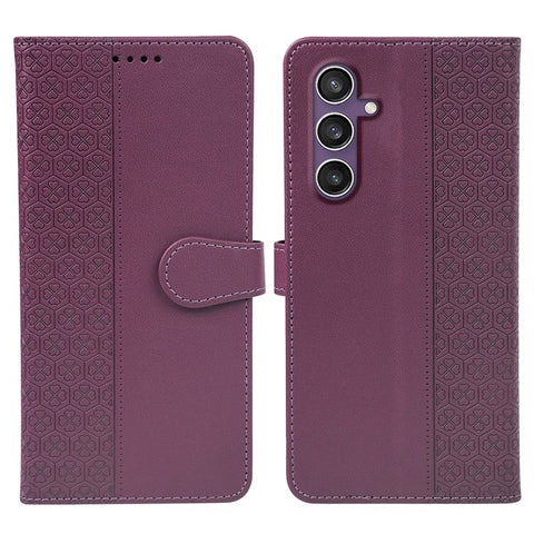 For Samsung Galaxy S23 FE Case Magnetic Clasp Four Leaf Clover Leather Phone Cover