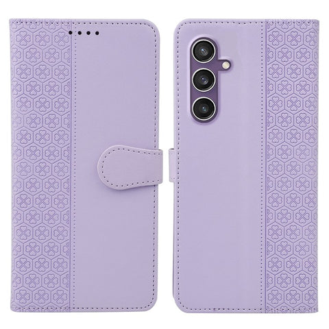 For Samsung Galaxy S23 FE Case Magnetic Clasp Four Leaf Clover Leather Phone Cover