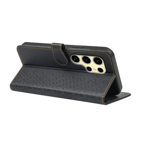 For Samsung Galaxy S24 Ultra Case Magnetic Clasp Four Leaf Clover Leather Phone Cover