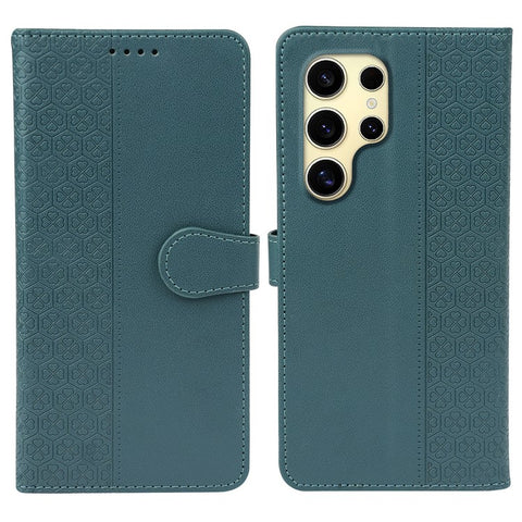 For Samsung Galaxy S24 Ultra Case Magnetic Clasp Four Leaf Clover Leather Phone Cover
