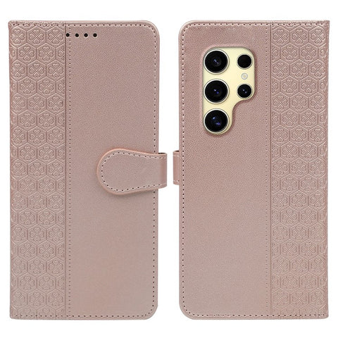 For Samsung Galaxy S24 Ultra Case Magnetic Clasp Four Leaf Clover Leather Phone Cover