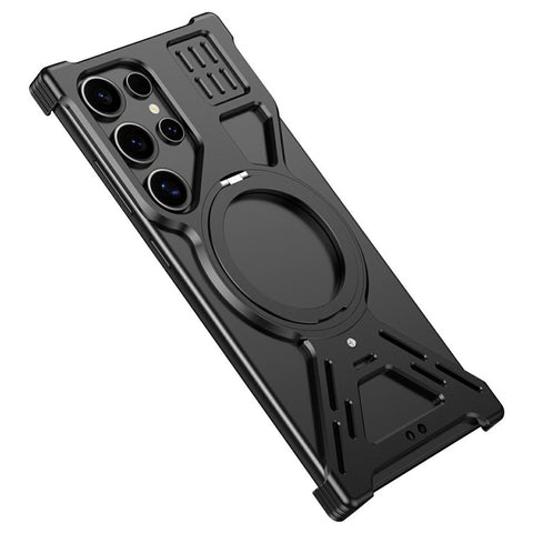 For Samsung Galaxy S22 Ultra 5G Bumper Magnetic Case Kickstand Phone Back Cover Heat Dissipation