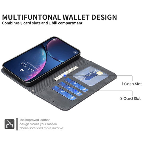BINFEN COLOR For Oppo Reno13 F 5G (Reno 13 FS 5G) / 4G Phone Cases Wallet Stand Geometry Imprint Leather Cover