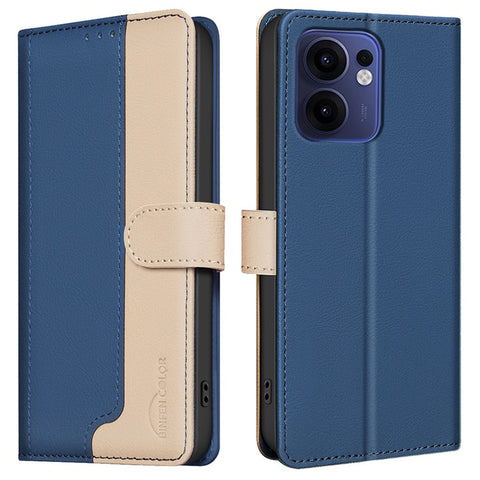 BINFEN COLOR BF33 for Oppo Reno13 F 5G (Reno 13 FS 5G) / 4G Leather Case Splicing Color RFID Blocking