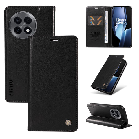 YIKATU For OnePlus Ace 5G Wallet Case  YK-006 Magnetic Closure Leather Phone Cover Litchi Texture