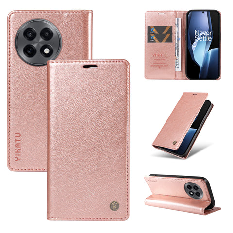 YIKATU For OnePlus Ace 5G Wallet Case  YK-006 Magnetic Closure Leather Phone Cover Litchi Texture
