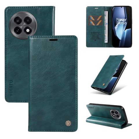 YIKATU For OnePlus Ace 5G Wallet Case  YK-006 Magnetic Closure Leather Phone Cover Litchi Texture