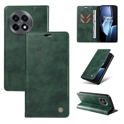YIKATU For OnePlus Ace 5G Wallet Case  YK-006 Magnetic Closure Leather Phone Cover Litchi Texture