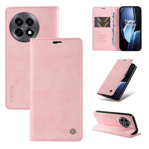 YIKATU For OnePlus Ace 5G Wallet Case  YK-006 Magnetic Closure Leather Phone Cover Litchi Texture