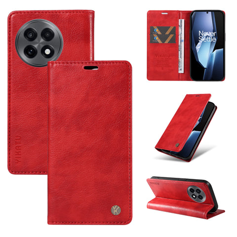 YIKATU For OnePlus Ace 5G Wallet Case  YK-006 Magnetic Closure Leather Phone Cover Litchi Texture