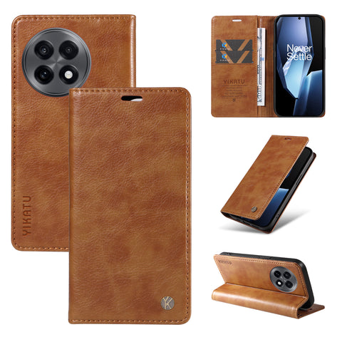 YIKATU For OnePlus Ace 5G Wallet Case  YK-006 Magnetic Closure Leather Phone Cover Litchi Texture