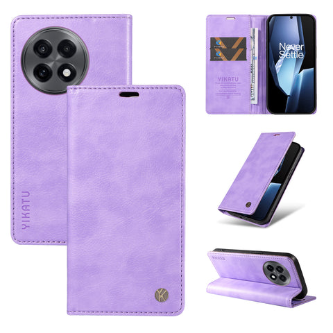YIKATU For OnePlus Ace 5G Wallet Case  YK-006 Magnetic Closure Leather Phone Cover Litchi Texture