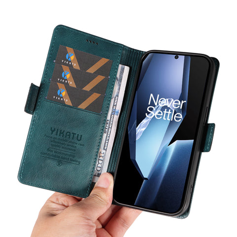YIKATU For OnePlus Ace 5G Case  YK-007 Litchi Texture PU Leather Wallet Phone Cover