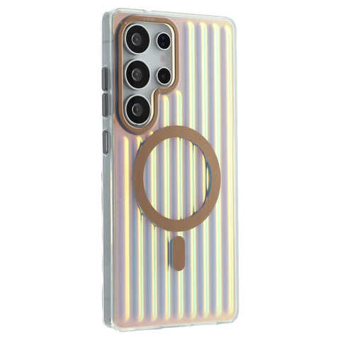 X-LEVEL For Samsung Galaxy S25 Ultra Magnetic Case Corrugated Texture PC + TPU Phone Cover