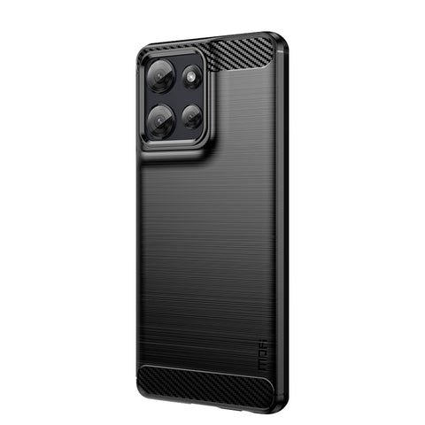 MOFI For Motorola Moto G Power (2025) Back Cover  Brushed Texture Carbon Fiber Soft TPU Case