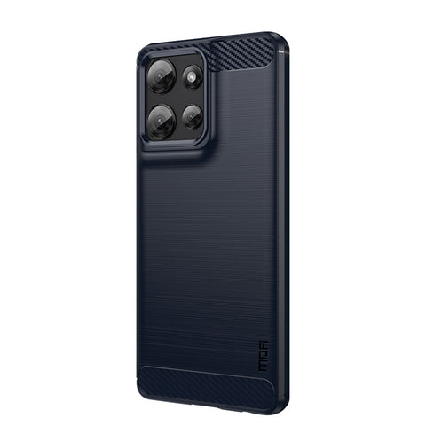 MOFI For Motorola Moto G Power (2025) Back Cover  Brushed Texture Carbon Fiber Soft TPU Case