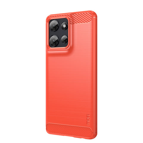 MOFI For Motorola Moto G Power (2025) Back Cover  Brushed Texture Carbon Fiber Soft TPU Case