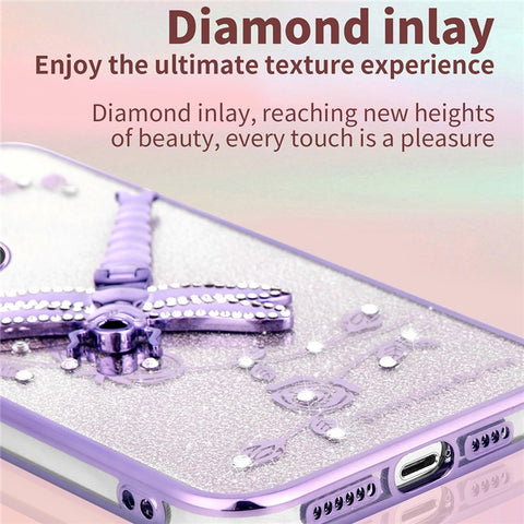 KADEM For Oppo Reno13 Pro 5G Case Dragonfly Kickstand TPU Flowers Glitter Phone Cover