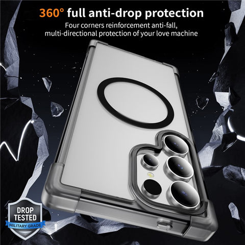For Samsung Galaxy S24 Ultra Magnetic Case Reinforced Corners TPU + Acrylic Back Cover