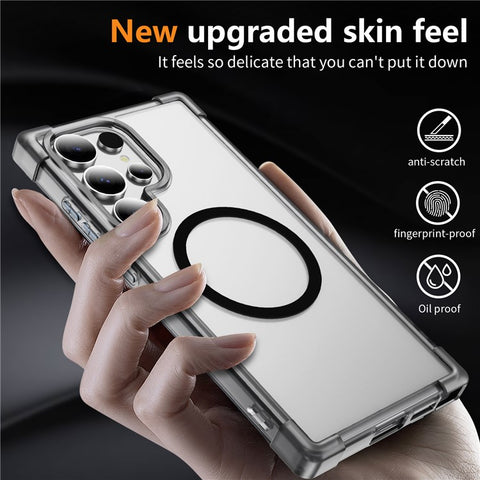 For Samsung Galaxy S24 Ultra Magnetic Case Reinforced Corners TPU + Acrylic Back Cover
