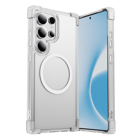 For Samsung Galaxy S24 Ultra Magnetic Case Reinforced Corners TPU + Acrylic Back Cover