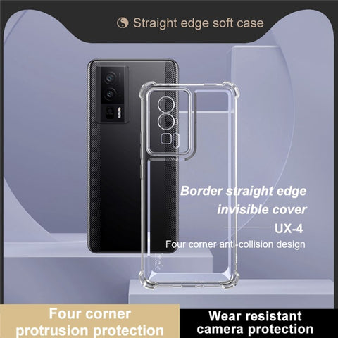 IMAK UX-4 Series TPU Case for Xiaomi Redmi K60 Pro 5G / K60 5G / Poco F5 Pro 5G Straight Frame Clear Phone Cover