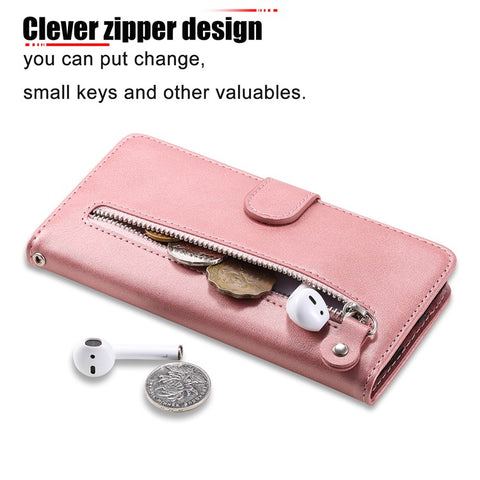For Oppo A5 5G / 4G / Realme C75 5G / C75 4G / C73 5G / C71 4G / 14x 5G Case Zipper Wallet Calf Texture PU Leather Phone Cover