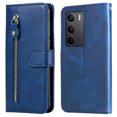 For Oppo A5 5G / 4G / Realme C75 5G / C75 4G / C73 5G / C71 4G / 14x 5G Case Zipper Wallet Calf Texture PU Leather Phone Cover