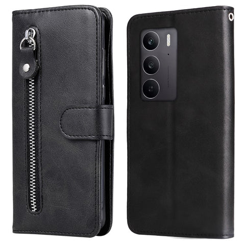For Oppo A5 5G / 4G / Realme C75 5G / C75 4G / C73 5G / C71 4G / 14x 5G Case Zipper Wallet Calf Texture PU Leather Phone Cover