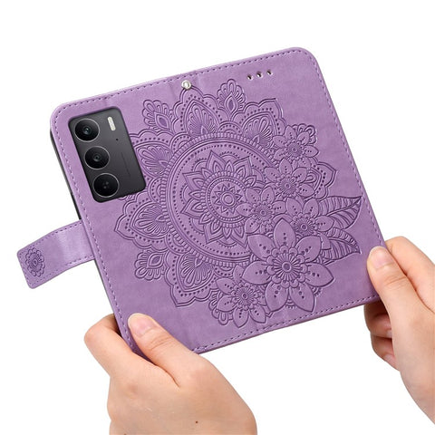 For Oppo A5 5G / 4G / Realme C75 5G / C75 4G / C73 5G / C71 4G / 14x 5G Case Floral Pattern PU Leather Wallet Stand Phone Cover