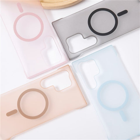 For Samsung Galaxy S24 Ultra Phone Case Anti Scratch Frameless PC Cover Magnetic Case