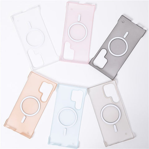 For Samsung Galaxy S24 Ultra Phone Case Anti Scratch Frameless PC Cover Magnetic Case