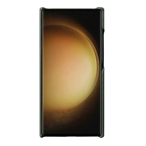 MELKCO For Samsung Galaxy S25 Ultra Case Incomplete Edge Genuine Cow Leather Coated PC Cover
