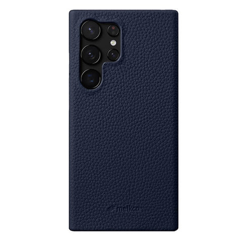 MELKCO For Samsung Galaxy S25 Ultra Case Incomplete Edge Genuine Cow Leather Coated PC Cover