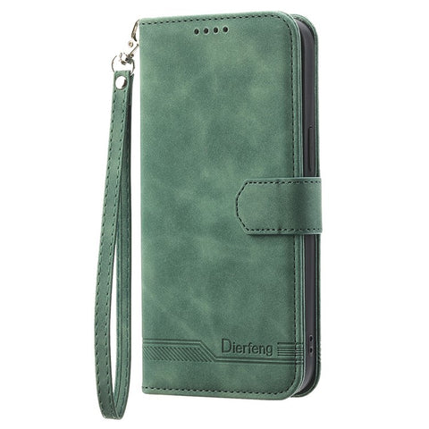 DIERFENG DF-03 For Oppo Reno13 5G (Global) Leather Case Lines Imprint Wallet Phone Cover