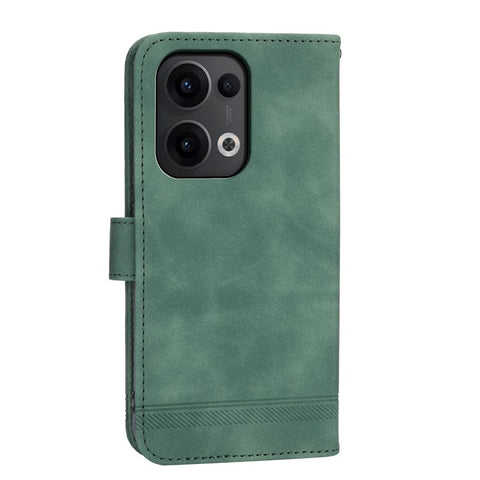 DIERFENG DF-03 For Oppo Reno13 5G (Global) Leather Case Lines Imprint Wallet Phone Cover