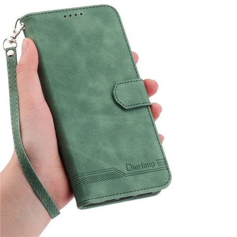 DIERFENG DF-03 For Oppo Reno13 Pro 5G Leather Case Lines Imprint Wallet Phone Cover