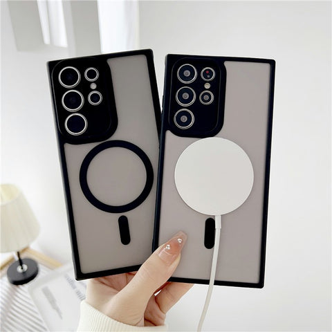For Samsung Galaxy S24 Ultra Magnetic Case TPU + PC Skin Touch Matte Phone Cover