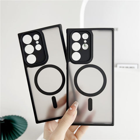 For Samsung Galaxy S24 Ultra Magnetic Case TPU + PC Skin Touch Matte Phone Cover