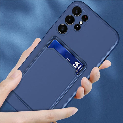 For Samsung Galaxy S24 Ultra Case Soft TPU Phone Back Cover with Card Holder