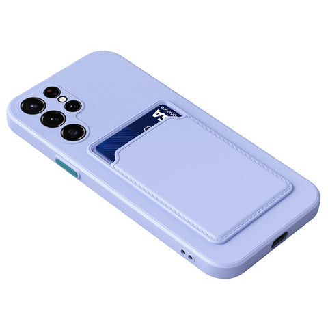 For Samsung Galaxy S24 Ultra Case Soft TPU Phone Back Cover with Card Holder