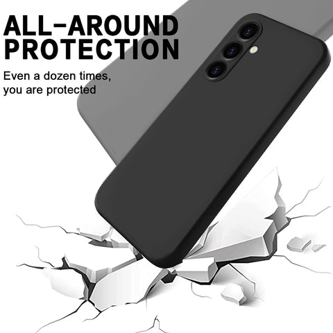 For Samsung Galaxy M14 4G Case Liquid Silicone Phone Back Cover with Hand Strap